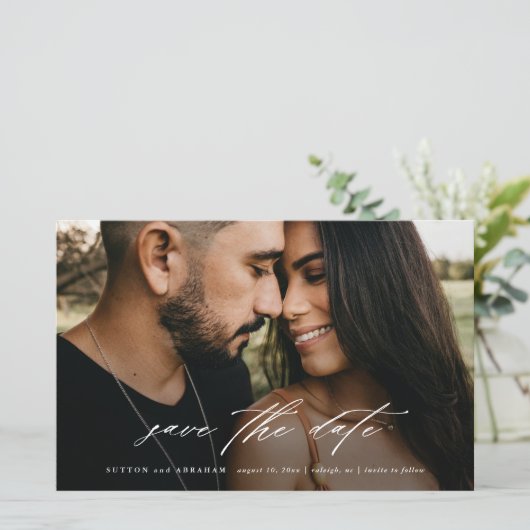 Budgetscript-Hochzeitsskripte Save the Date (Stehend Vorderseite)
