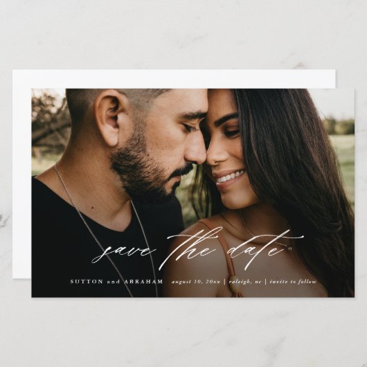 Budgetscript-Hochzeitsskripte Save the Date (Vorne/Hinten)