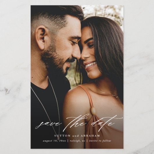 Budgetscript-Hochzeitsskripte Save the Date Flyer (Vorne)