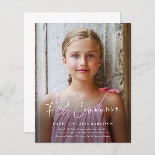 Budgetscript Religiöse Erste Kommunion Einladung (Vorne/Hinten)