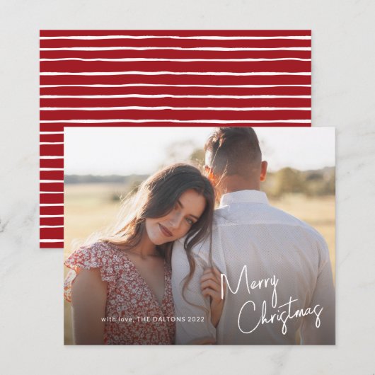 Budgetscript Weihnachts-Foto Weihnachtskarte (Vorne/Hinten)