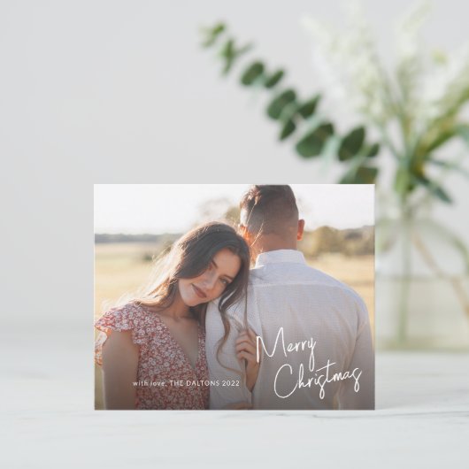 Budgetscript Weihnachts-Foto Weihnachtskarte (Stehend Vorderseite)
