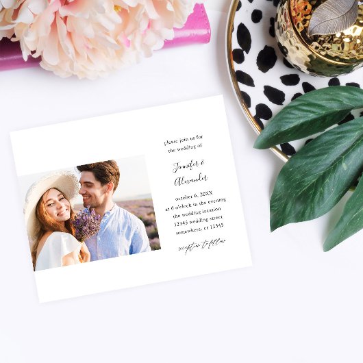 Budgetseitige Foto-Kalligrafie-Hochzeit Flyer