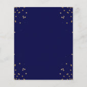 Budgetskript Elegant Navy Gold Abschluss Einladung (Rückseite)