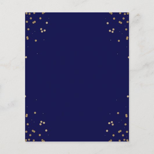 Budgetskript Elegant Navy Gold Abschluss Einladung (Rückseite)