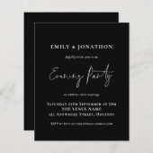 Budgetskript Hochzeitsstipendiat Party Black Invit (Vorne/Hinten)