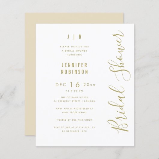 Budgetskript Modernes Brautparty White (Vorne/Hinten)