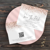Budgetskript-Rose Gold-Glitzer Save the Date