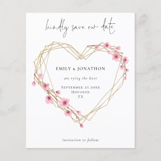 Budgetskript Sakura Cherry Blossom Save the Date (Vorderseite)