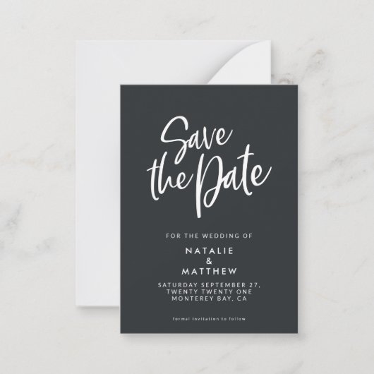 Budgetskript Save the Date Hochzeitsankündigung Mitteilungskarte (Vorderseite)