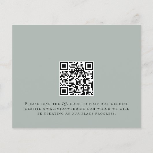 Budgetskripte Light Sage Green Save the Date (Rückseite)