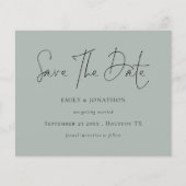 Budgetskripte Light Sage Green Save the Date (Vorderseite)