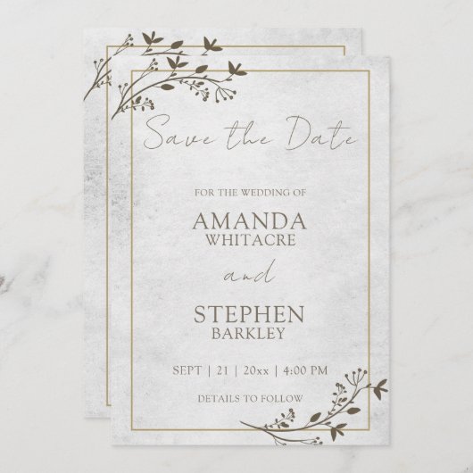 Budgetskriptereien Sichern der Datumskarte Einladung (Vorne/Hinten)