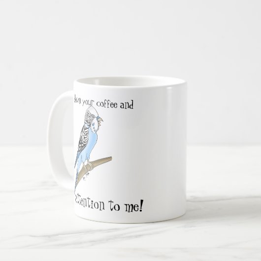 Budgie Achtung Seeker Tasse (Vorderseite Links)