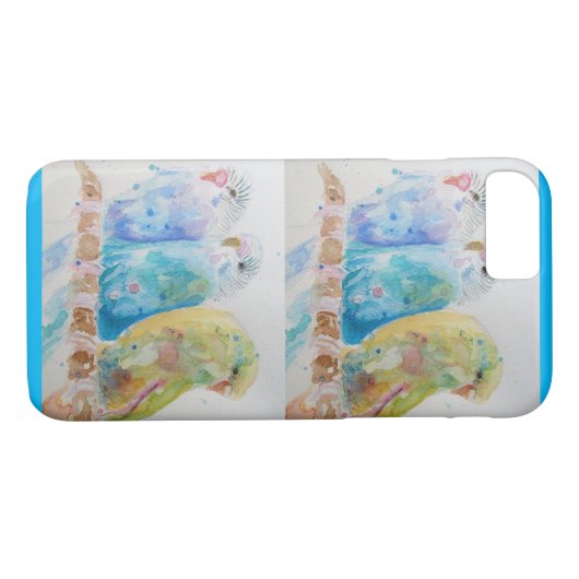 Budgie Aqua Aquamarin Case-Mate iPhone Hülle (Rückseite (Horizontal))