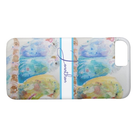 Budgie Aqua Aquamarin Case-Mate iPhone Hülle (Rückseite (Horizontal))