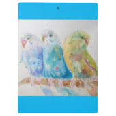 Budgie Aqua Aquamarin Klemmbrett (Rückseite)