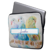 Budgie Aqua Aquamarin Laptopschutzhülle (Vorderseite Links)