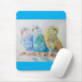 Budgie Aqua Aquamarin Mousepad (Mit Mouse)