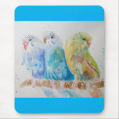 Budgie Aqua Aquamarin Mousepad (Vorne)
