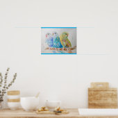 Budgie Aqua Aquamarin Poster (Küche)