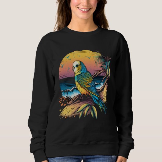 Budgie Beach Budgerigar Parakeet Bird Summer  3 Sweatshirt (Vorderseite)