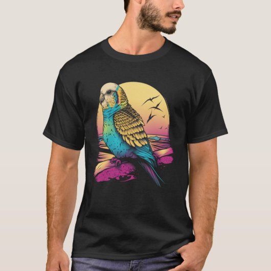 Budgie Beach Budgerigar Parakeet Bird Summer T-Shirt (Vorderseite)