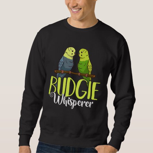 Budgie Bird Budgerigar Parakeet Cage Sweatshirt (Vorderseite)