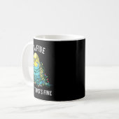 Budgie Bird Christmas I'm Fine Everything Is Fine  Kaffeetasse (Vorderseite Links)