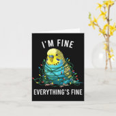 Budgie Bird Christmas I'm Fine Everything Is Fine Karte (Gelbe Blume)