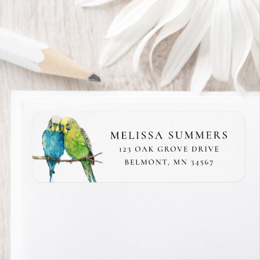 Budgie Bird Pair Rücksendeadresse (Insitu)