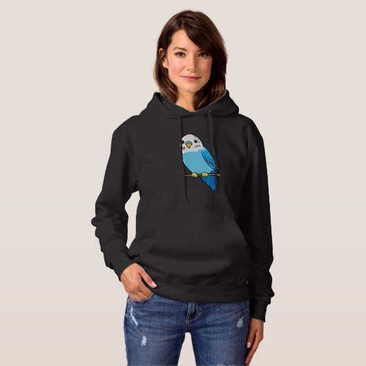 Budgie Bird Parakeet Niedlich Parakeet Blue Hoodie (Vorne ganz)