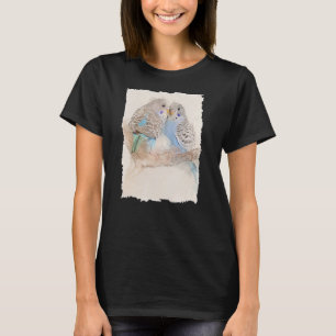 Budgie Bird Süße Tier Portrait Illustration T-Shirt