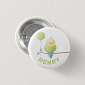 Budgie Birthday Kid's Birthday Button (Vorne & Hinten)