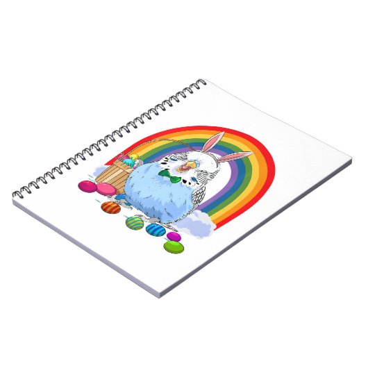 Budgie Blue Parakeet Ostereier Bunny Premium Notizblock (Linke Seite)