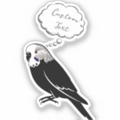 Budgie Brainstorm: Personalisiertes Parakeet-Noteb Aufkleber (Vorderseite)
