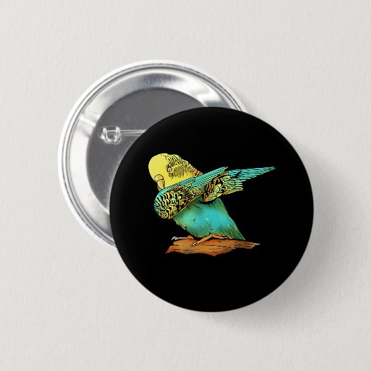 Budgie Budgerigar-Betupfen Button (Vorne & Hinten)