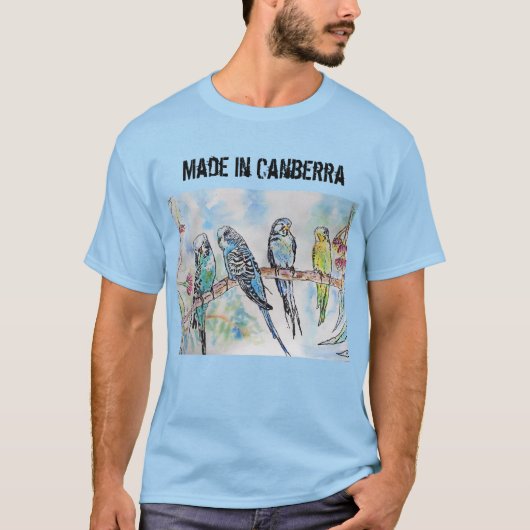 Budgie Budgerigar Bird aus Canberra T Shirt (Vorderseite)