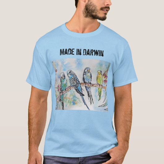 Budgie Budgerigar Bird aus Darwin T Shirt (Vorderseite)
