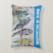 Budgie Budgerigar Bird Made In Melbourne Birds Dekokissen (Rückseite(Vertikal))