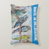 Budgie Budgerigar Bird Made In Melbourne Birds Dekokissen (Vorderseite(Vertikal))