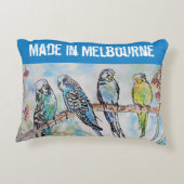 Budgie Budgerigar Bird Made In Melbourne Birds Dekokissen (Rückseite)