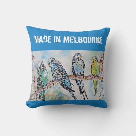 Budgie Budgerigar Bird Made In Melbourne Birds Kissen (Vorderseite)