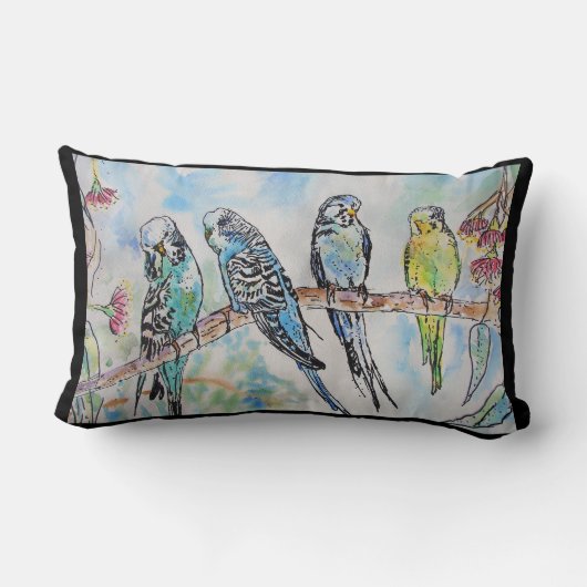 Budgie Budgerigar Bird Made In Melbourne Birds Lendenkissen (Rückseite)