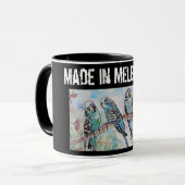 Budgie Budgerigar Bird Made In Melbourne Birds Tasse (Vorderseite Links)