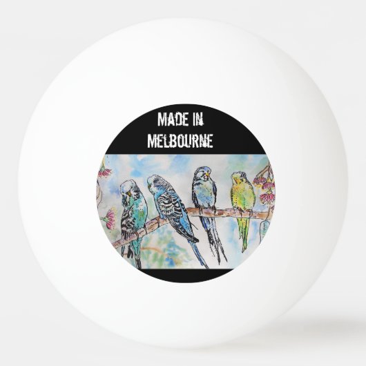 Budgie Budgerigar Bird Made In Melbourne Birds Tischtennisball (Vorderseite)