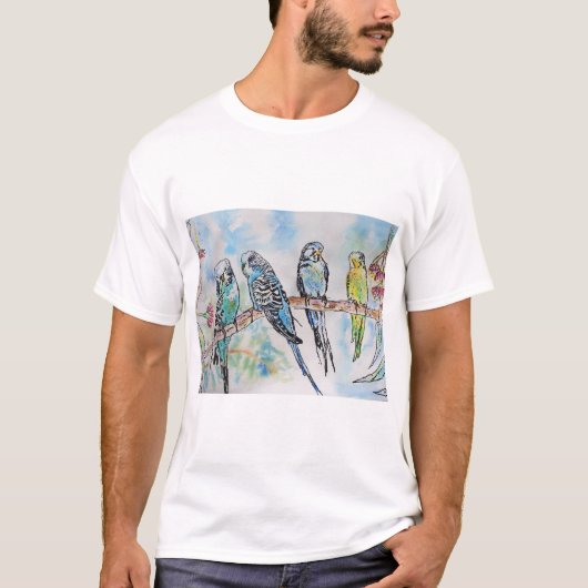 Budgie Budgerigar Birds Bird Wildlife T Shirt (Vorderseite)