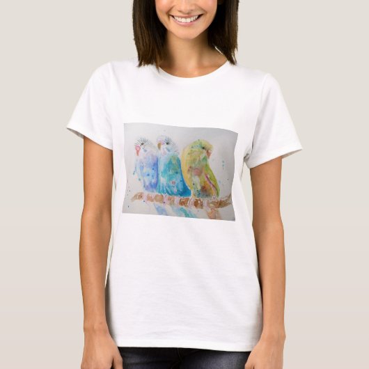 Budgie Budgerigar Birds Bird Wildlife T Shirt (Vorderseite)