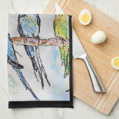 Budgie Budgerigar Christmas Merry Budgie-mas Geschirrtuch (Viertel Falte)