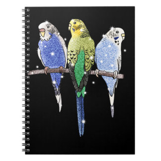 Budgie Budgerigar-Glitzer Notizblock